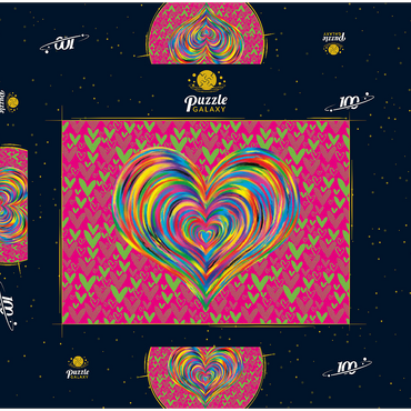 Darstellung des Puzzle Motivs Heart Love 100 Puzzle Schachtel 3D Modell