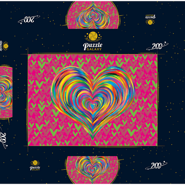 Darstellung des Puzzle Motivs Heart Love 200 Puzzle Schachtel 3D Modell