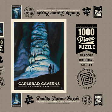 Darstellung des Puzzle Motivs Carlsbad Caverns National Park: Big Room, Vintage Poster 1000 Puzzle Schachtel 3D Modell