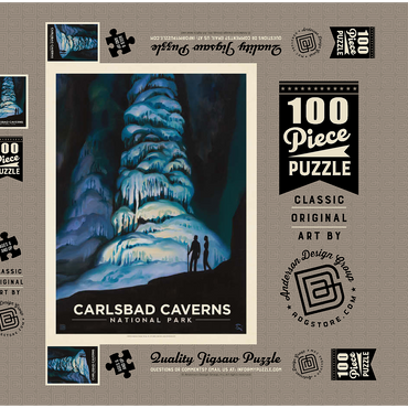 Darstellung des Puzzle Motivs Carlsbad Caverns National Park: Big Room, Vintage Poster 100 Puzzle Schachtel 3D Modell