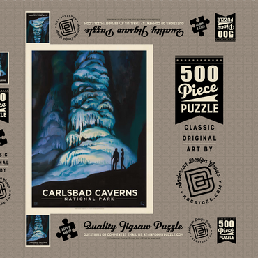 Darstellung des Puzzle Motivs Carlsbad Caverns National Park: Big Room, Vintage Poster 500 Puzzle Schachtel 3D Modell