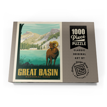 Darstellung des Puzzle Motivs Great Basin National Park: Bighorn Sheep, Vintage Poster 1000 Puzzle Schachtel Ansicht3