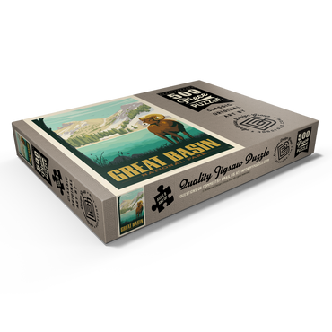 Darstellung des Puzzle Motivs Great Basin National Park: Bighorn Sheep, Vintage Poster 500 Puzzle Schachtel Ansicht1
