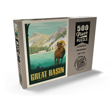 Darstellung des Puzzle Motivs Great Basin National Park: Bighorn Sheep, Vintage Poster 500 Puzzle Schachtel Ansicht2