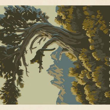 Darstellung des Puzzle Motivs Great Basin National Park: Cat Nap, Vintage Poster 100 Puzzle 3D Modell