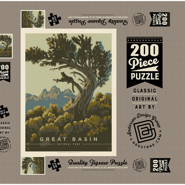 Darstellung des Puzzle Motivs Great Basin National Park: Cat Nap, Vintage Poster 200 Puzzle Schachtel 3D Modell