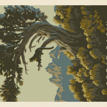 Darstellung des Puzzle Motivs Great Basin National Park: Cat Nap, Vintage Poster 500 Puzzle 3D Modell