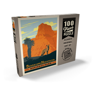 Darstellung des Puzzle Motivs Guadalupe Mountains National Park, TX, Vintage Poster 100 Puzzle Schachtel Ansicht2