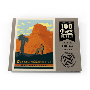 Darstellung des Puzzle Motivs Guadalupe Mountains National Park, TX, Vintage Poster 100 Puzzle Schachtel Ansicht3