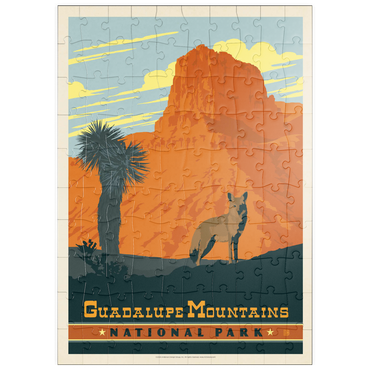 Darstellung des Puzzle Motivs puzzleplate Guadalupe Mountains National Park, TX, Vintage Poster 100 Puzzle