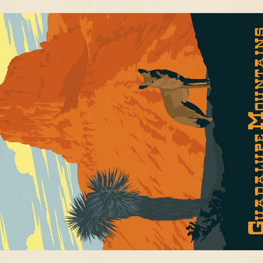 Darstellung des Puzzle Motivs Guadalupe Mountains National Park, TX, Vintage Poster 200 Puzzle 3D Modell