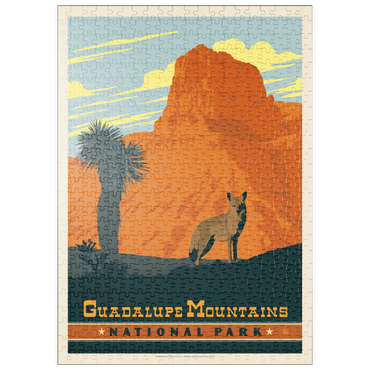 Darstellung des Puzzle Motivs puzzleplate Guadalupe Mountains National Park, TX, Vintage Poster 500 Puzzle