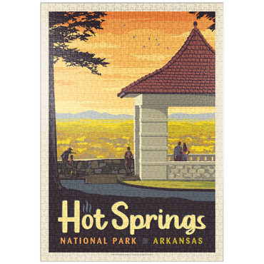 Darstellung des Puzzle Motivs puzzleplate Hot Springs National Park: Overlook, Vintage Poster 1000 Puzzle