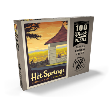 Darstellung des Puzzle Motivs Hot Springs National Park: Overlook, Vintage Poster 100 Puzzle Schachtel Ansicht2