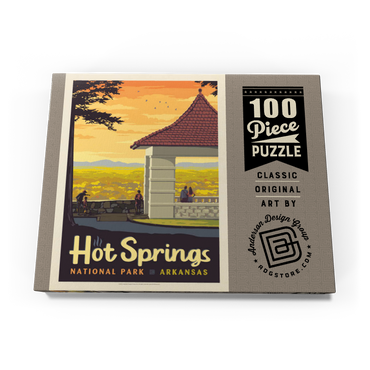 Darstellung des Puzzle Motivs Hot Springs National Park: Overlook, Vintage Poster 100 Puzzle Schachtel Ansicht3
