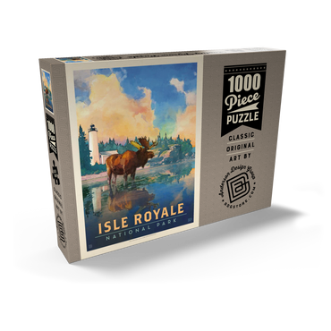 Darstellung des Puzzle Motivs Isle Royale National Park: Sunrise, Vintage Poster 1000 Puzzle Schachtel Ansicht2