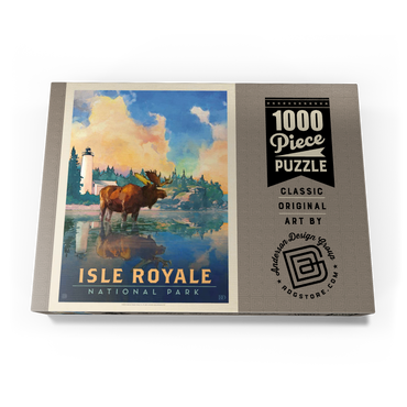 Darstellung des Puzzle Motivs Isle Royale National Park: Sunrise, Vintage Poster 1000 Puzzle Schachtel Ansicht3