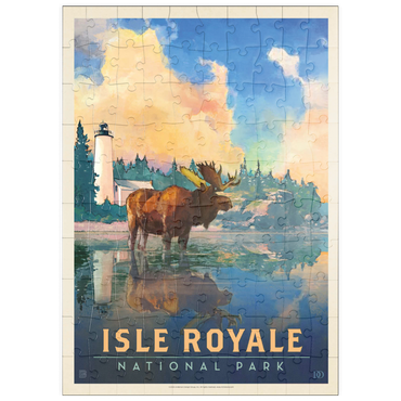 Darstellung des Puzzle Motivs puzzleplate Isle Royale National Park: Sunrise, Vintage Poster 100 Puzzle