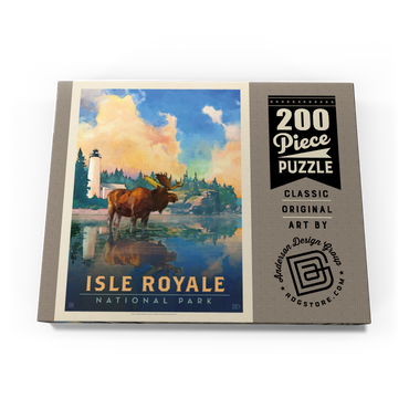 Darstellung des Puzzle Motivs Isle Royale National Park: Sunrise, Vintage Poster 200 Puzzle Schachtel Ansicht3