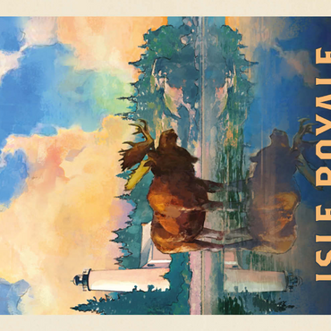 Darstellung des Puzzle Motivs Isle Royale National Park: Sunrise, Vintage Poster 200 Puzzle 3D Modell