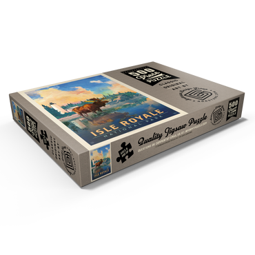 Darstellung des Puzzle Motivs Isle Royale National Park: Sunrise, Vintage Poster 500 Puzzle Schachtel Ansicht1
