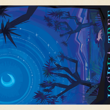 Darstellung des Puzzle Motivs Joshua Tree National Park: Starlight (Mod Design), Vintage Poster 1000 Puzzle 3D Modell