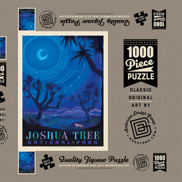 Darstellung des Puzzle Motivs Joshua Tree National Park: Starlight (Mod Design), Vintage Poster 1000 Puzzle Schachtel 3D Modell
