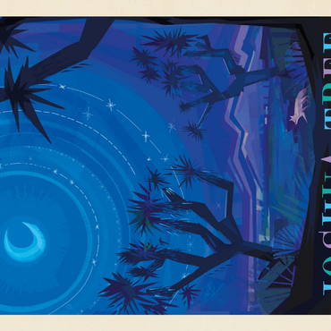 Darstellung des Puzzle Motivs Joshua Tree National Park: Starlight (Mod Design), Vintage Poster 200 Puzzle 3D Modell