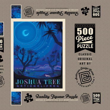 Darstellung des Puzzle Motivs Joshua Tree National Park: Starlight (Mod Design), Vintage Poster 500 Puzzle Schachtel 3D Modell