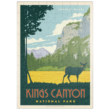 Darstellung des Puzzle Motivs puzzleplate Kings Canyon National Park, Vintage Poster 100 Puzzle