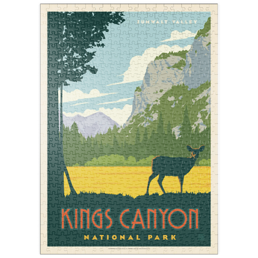 Darstellung des Puzzle Motivs puzzleplate Kings Canyon National Park, Vintage Poster 500 Puzzle