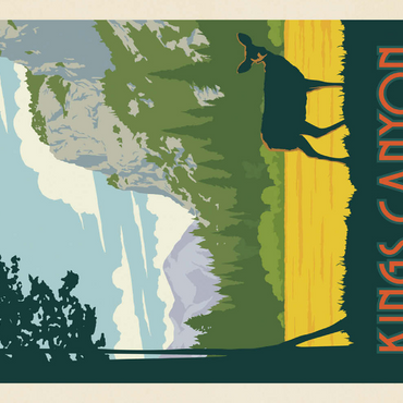 Darstellung des Puzzle Motivs Kings Canyon National Park, Vintage Poster 500 Puzzle 3D Modell