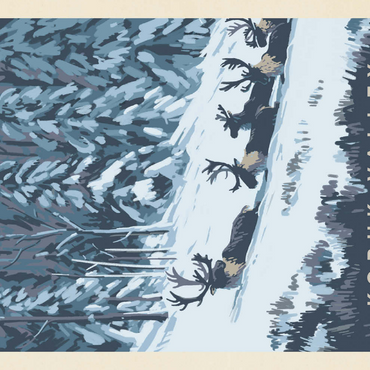 Darstellung des Puzzle Motivs Kobuk Valley National Park: Winter Wonderland, Vintage Poster 500 Puzzle 3D Modell