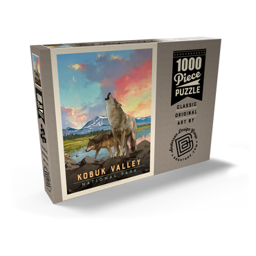 Darstellung des Puzzle Motivs Kobuk Valley National Park: Wolves, Vintage Poster 1000 Puzzle Schachtel Ansicht2