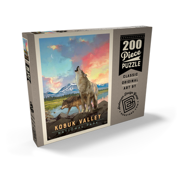 Darstellung des Puzzle Motivs Kobuk Valley National Park: Wolves, Vintage Poster 200 Puzzle Schachtel Ansicht2
