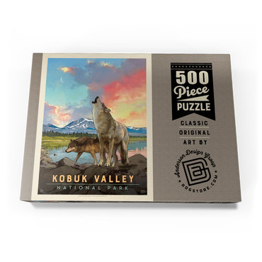 Darstellung des Puzzle Motivs Kobuk Valley National Park: Wolves, Vintage Poster 500 Puzzle Schachtel Ansicht3