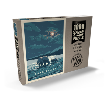 Darstellung des Puzzle Motivs Lake Clark National Park: Moonlighting, Vintage Poster 1000 Puzzle Schachtel Ansicht2