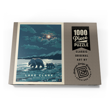 Darstellung des Puzzle Motivs Lake Clark National Park: Moonlighting, Vintage Poster 1000 Puzzle Schachtel Ansicht3