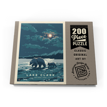 Darstellung des Puzzle Motivs Lake Clark National Park: Moonlighting, Vintage Poster 200 Puzzle Schachtel Ansicht3