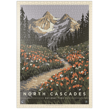 Darstellung des Puzzle Motivs puzzleplate North Cascades National Park: Summer Hike, Vintage Poster 1000 Puzzle