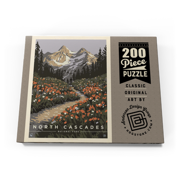 Darstellung des Puzzle Motivs North Cascades National Park: Summer Hike, Vintage Poster 200 Puzzle Schachtel Ansicht3