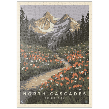 Darstellung des Puzzle Motivs puzzleplate North Cascades National Park: Summer Hike, Vintage Poster 500 Puzzle