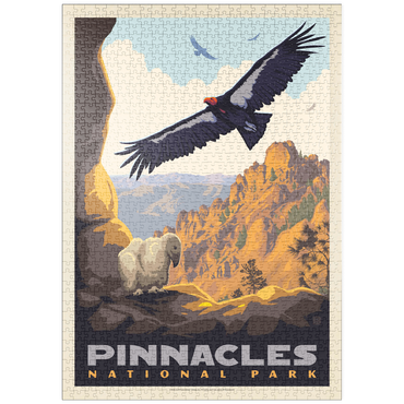 Darstellung des Puzzle Motivs puzzleplate Pinnacles National Park: California Condors, Vintage Poster 1000 Puzzle