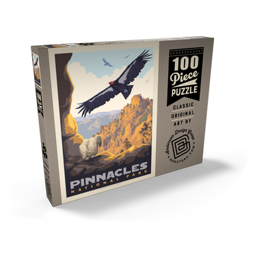 Darstellung des Puzzle Motivs Pinnacles National Park: California Condors, Vintage Poster 100 Puzzle Schachtel Ansicht2