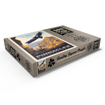 Darstellung des Puzzle Motivs Pinnacles National Park: California Condors, Vintage Poster 500 Puzzle Schachtel Ansicht1