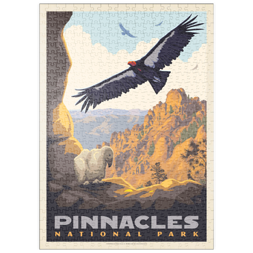 Darstellung des Puzzle Motivs puzzleplate Pinnacles National Park: California Condors, Vintage Poster 500 Puzzle