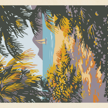 Darstellung des Puzzle Motivs Virgin Islands National Park: Paradise Found, Vintage Poster 1000 Puzzle 3D Modell