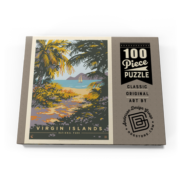 Darstellung des Puzzle Motivs Virgin Islands National Park: Paradise Found, Vintage Poster 100 Puzzle Schachtel Ansicht3