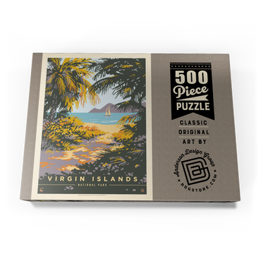 Darstellung des Puzzle Motivs Virgin Islands National Park: Paradise Found, Vintage Poster 500 Puzzle Schachtel Ansicht3