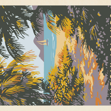 Darstellung des Puzzle Motivs Virgin Islands National Park: Paradise Found, Vintage Poster 500 Puzzle 3D Modell